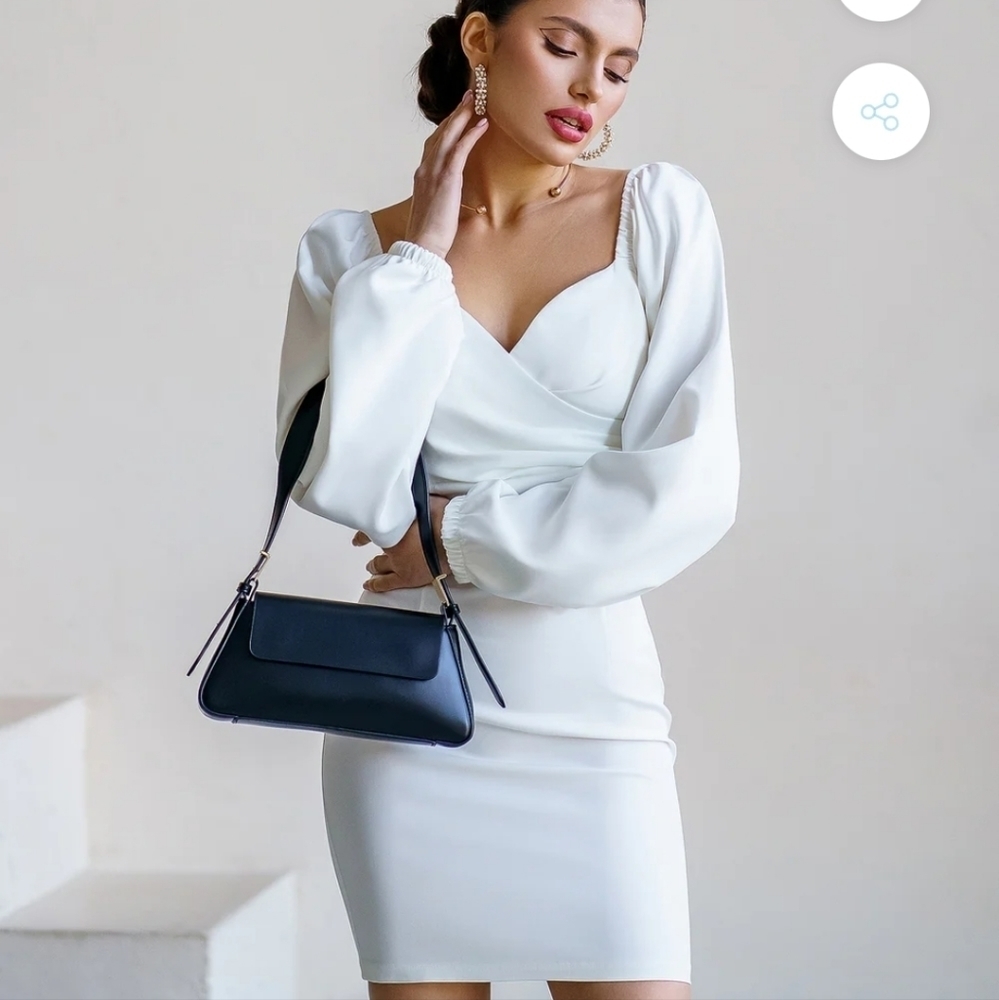 Nwt  REVOKE BT LUXXEL WHITE PUFF SLEEVE MINI DRESS SIZE SMALL